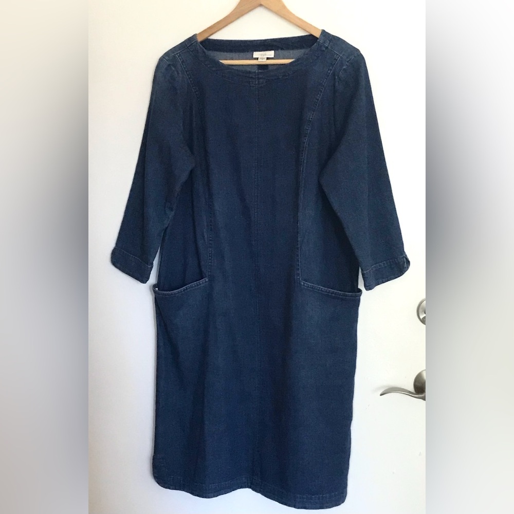 Dark Blue Denim Dress with Pockets